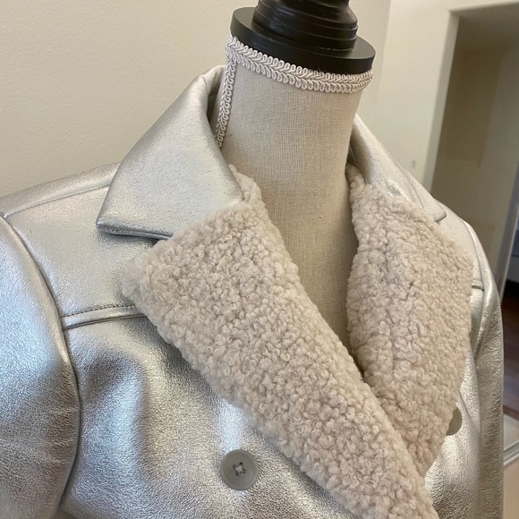 Silver aviator crop jacket. - Picture 2 of 4